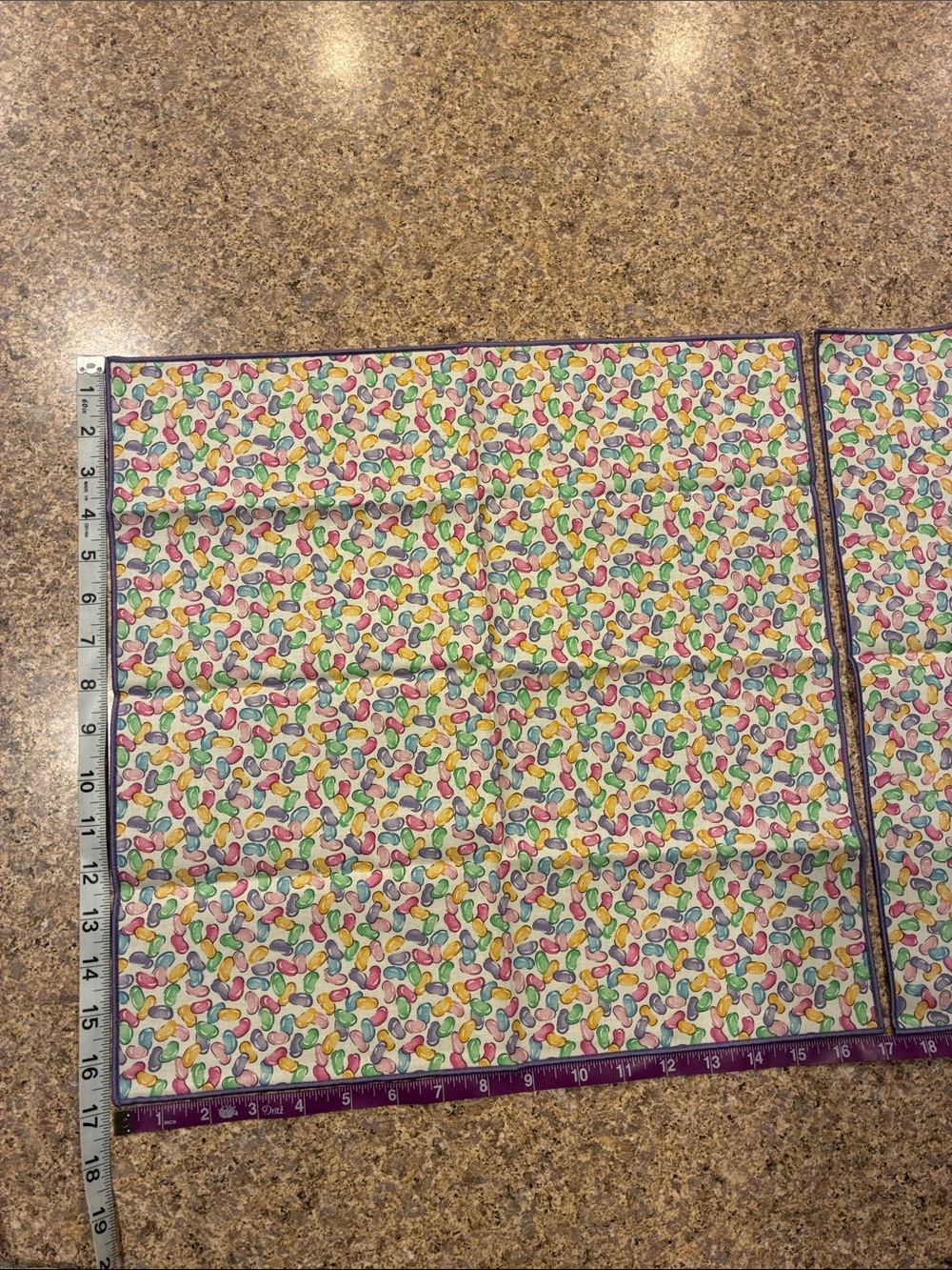 Longaberger Purple Jellybean Print Fabric Napkins - Set of 2 - Picture 6 of 17